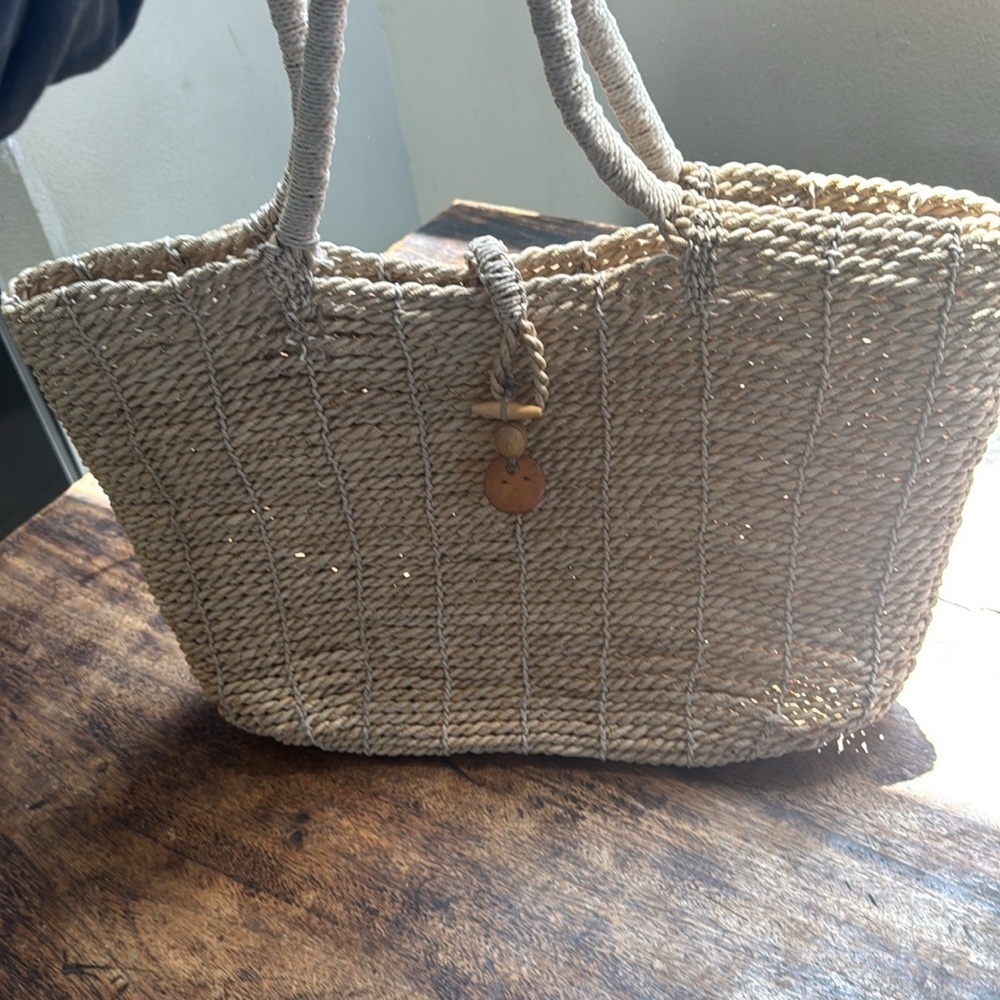 Natural Woven Tote Bag great for the beach